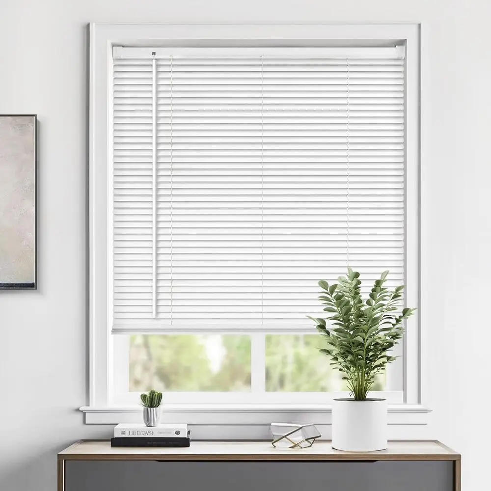 

Light Filtering Vinyl Mini Blinds, 48 Wide x 72 High, White Horizontal Window Shades