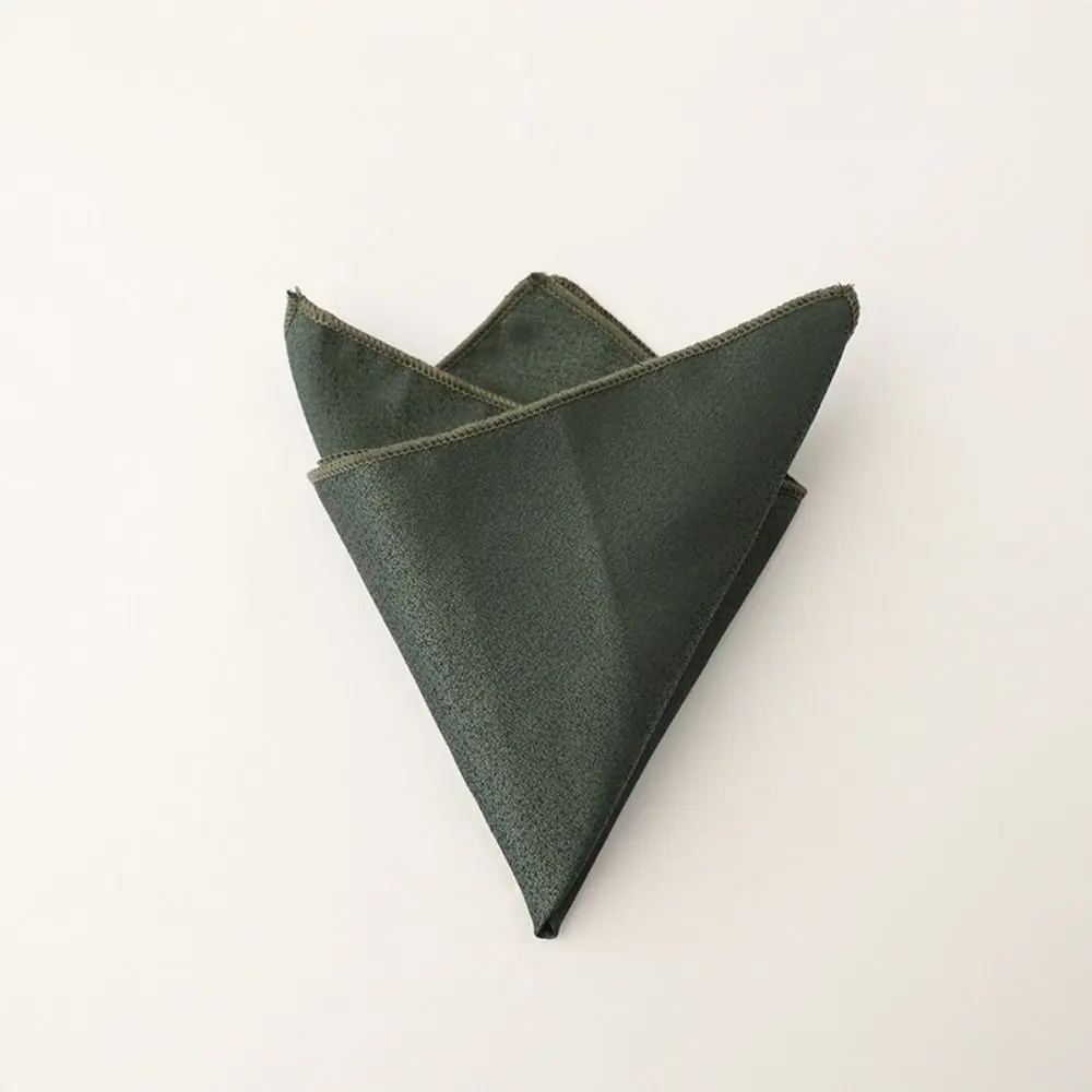 New Polyester Pocket Square Solid Color Retro Tone Groom Handkerchief Square Shape Men Handkerchief Formal Wear