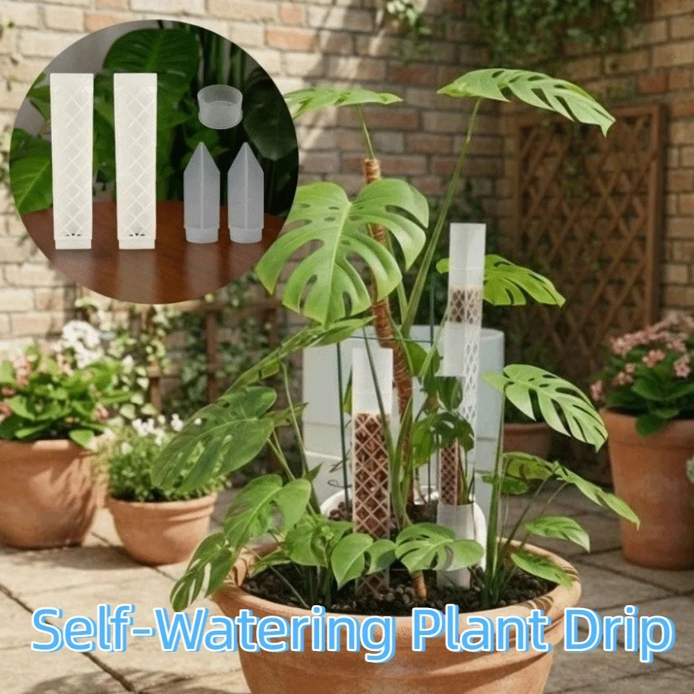 D-Shaped Self-Watering Plant Drip Plastic Adjustable Flow Rate Moss Column Pole Automatic Watering Plants Growth Stand