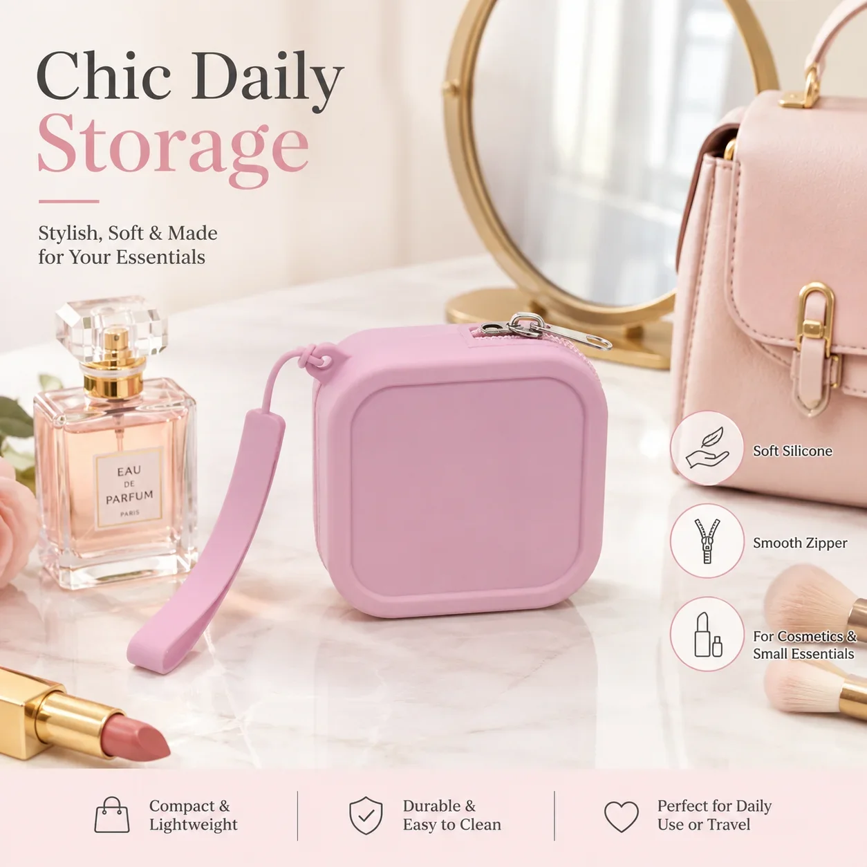 Mini Zipper Silicone Multifunctional Storage Purse Waterproof Coin Bag Lipstick Earphone Key Organizer