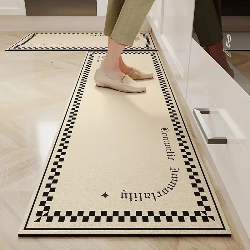 Kitchen Floor Carpet Water-absorbent Quick-drying Carpets Diatom Mud Soft Foot Mat Advanced Light Luxury Home Decoration Rug