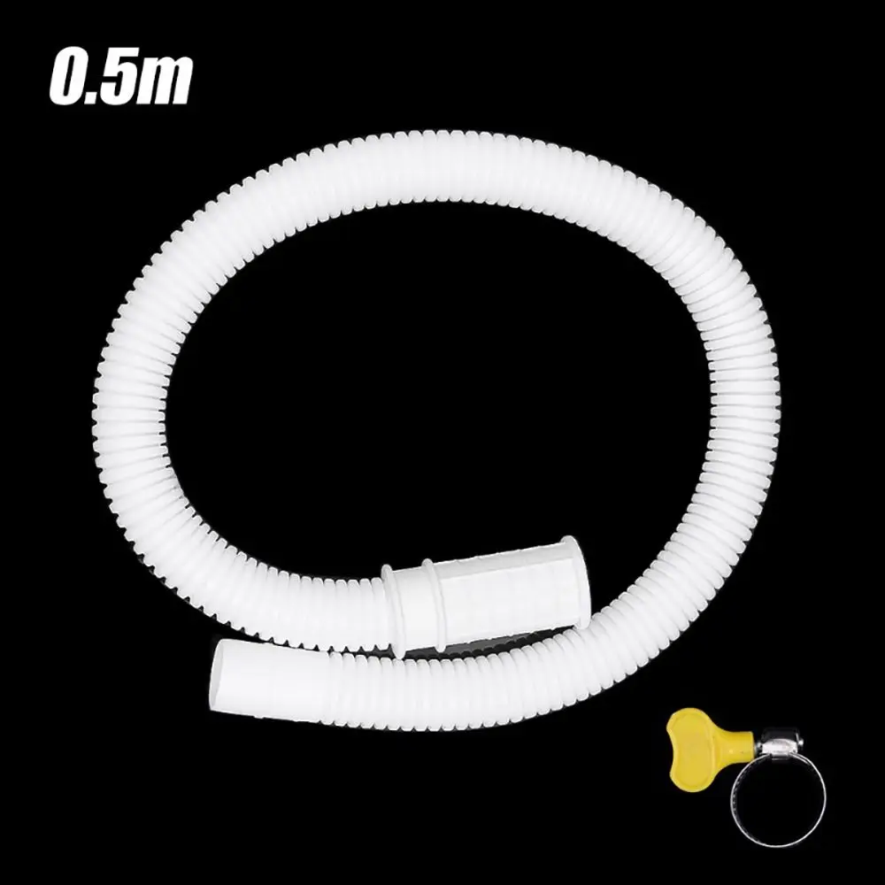 1Pcs Faucet Accessories Drain Hose Pipe Flexible 0.5/1/2/3 Meters Hose Tube Waste Water Outlet Expel Soft White PP Plumbing