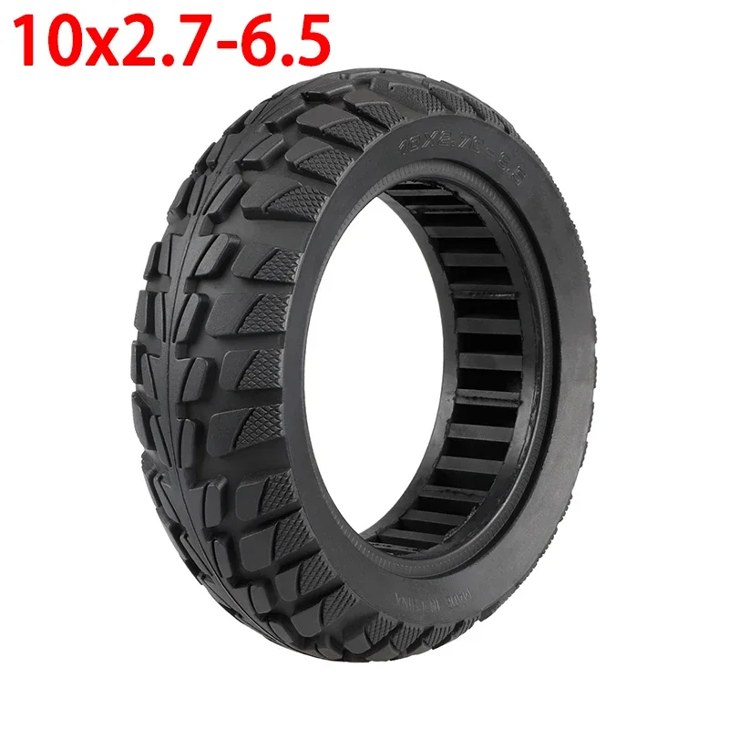 10x2.7-6.5 Solid Tire 10 Inch Electric Scooter Explosion-Proof Tubeless Tire Front/Rear Off-Road Tire Inner Hollow Non-Pneumatic