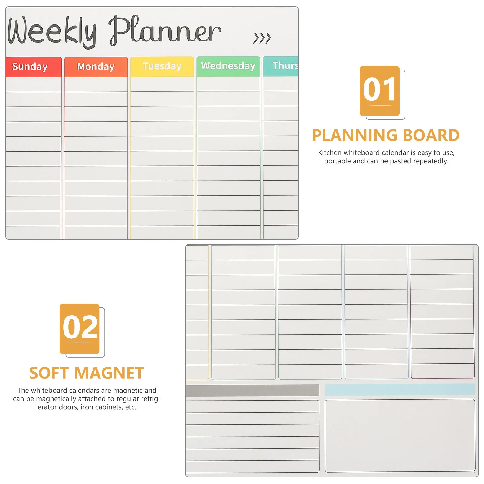 

Magnetic Whiteboard Calendar Kitchen Fridge Planner Monthly Schedule Dry Erase Board Refrigerator Planning Organizer Print