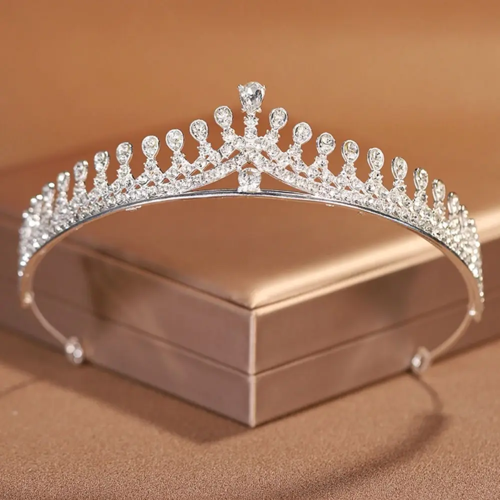 Diadem مجوهرات الشعر كريستال تاج الزفاف لامعة الزركون الزفاف الشعر مجوهرات سباركلي الفاخرة الأميرة تيارا لعيد ميلاد