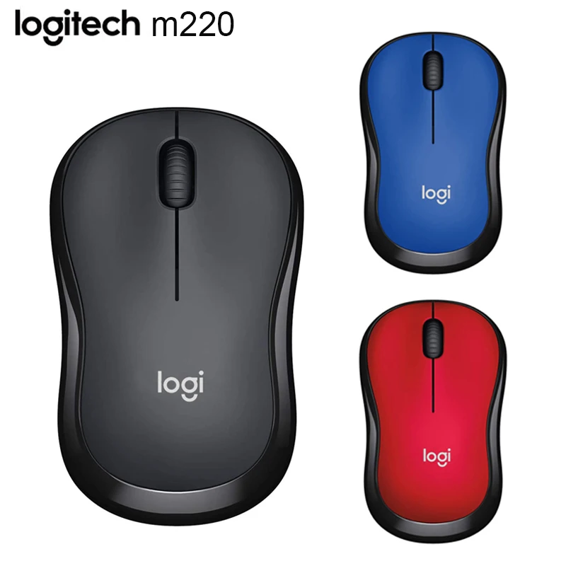 Logitech M220 Wireless Gaming Mouse High-Quality Optical Ergonomic PC Game Mouse for Mac OS/Window Support Office Test