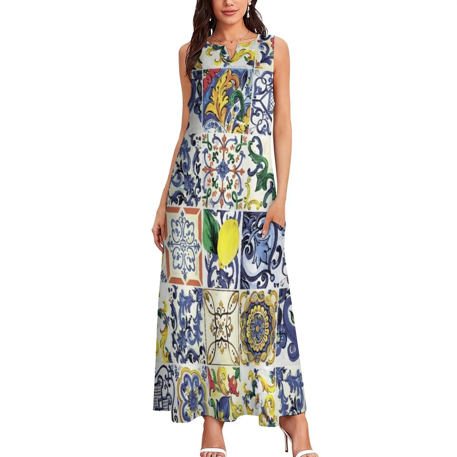 Abstract Majolica Long Dress summer dresses womens 2025 dresses for prom Dress