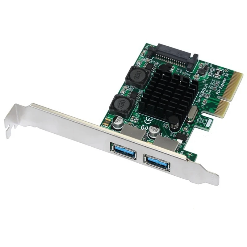 2 Ports USB 3.1 Expansion Card PCIE X4 To USB 3.1 Expansion Card Adapter Card ASM3142 Chipset For Desktop-AC47