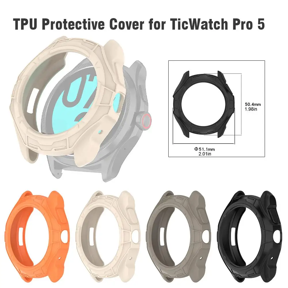 TPU Beschermhoes Voor Ticwatch Pro 5 Zachte Siliconen Bumper Case Accessoires Voor Ticwatch 5 Pro Protector Case Shell