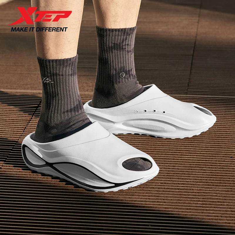 Xtep Starfall Slippers for Men 2025 Summer Comfortable Breathable Cushioning Soft-soled Fashion Trendy Sneakers 875219350001