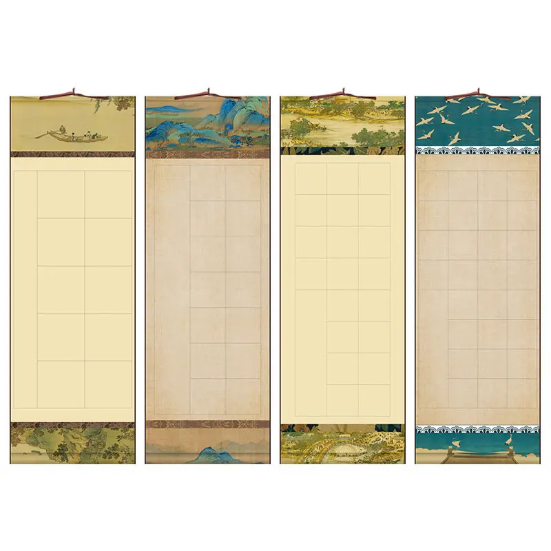 Calligraphy Hanging Scroll Xuan Paper Semi Raw Ripe Rice Paper Ink Painting Writing Mount Scroll For Art Creation Practice Paper