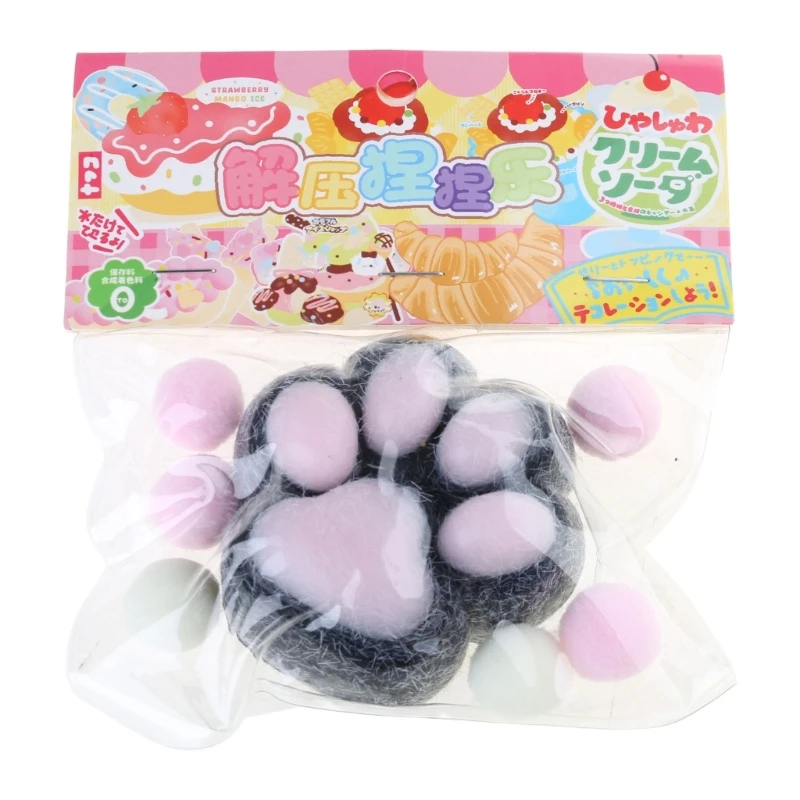 

Y1UB Hand Squeeze CatsPaw Toy for Office Decompressing Soft TPR AntiStress Mochi Toy Anxiety Reliever Kids Rewards