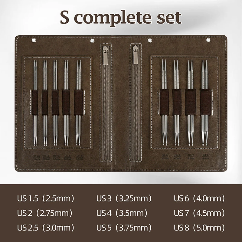 Long Time Use Stainless Steel Detachable Round Needle Set Featuring Hexagonal Droplet Crafting Sewing accessory Storage package