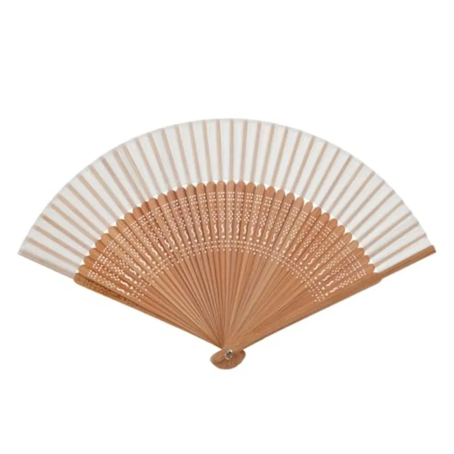 

Yookat Handheld Folding Fans Women Chinese Japanese Vintage Bamboo Silk Foldable Fan for Dance Music Festival Wedding Church De