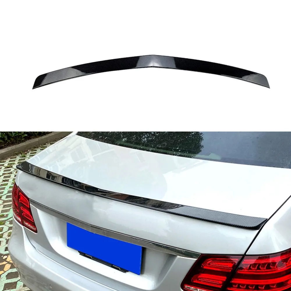 

CKMUUER ABS Carbon Look Rear Trunk Lip Spoiler For Mercedes Benz E Class W212 E200 E260 E63 AMG 2014-2016 Sedan 4 Door 2014-2016