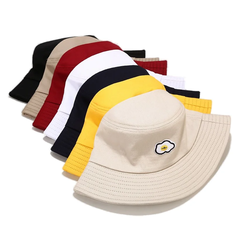 New cartoon omelette pattern fisherman hat men and women outdoor travel leisure sunscreen sun hat basin hat