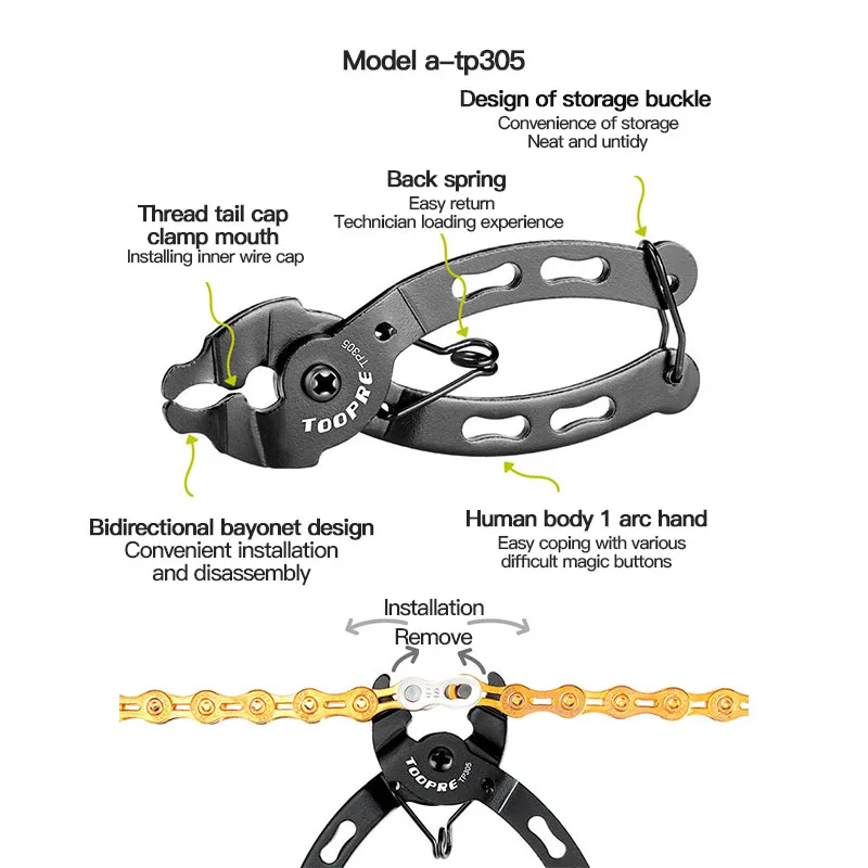 Minirower łańcuch szybkie łączenie narzędzie łańcuch zacisk naprawa narzędzia szczypce Mini Mountain Bike szybkie usuwanie instalacja szczypce