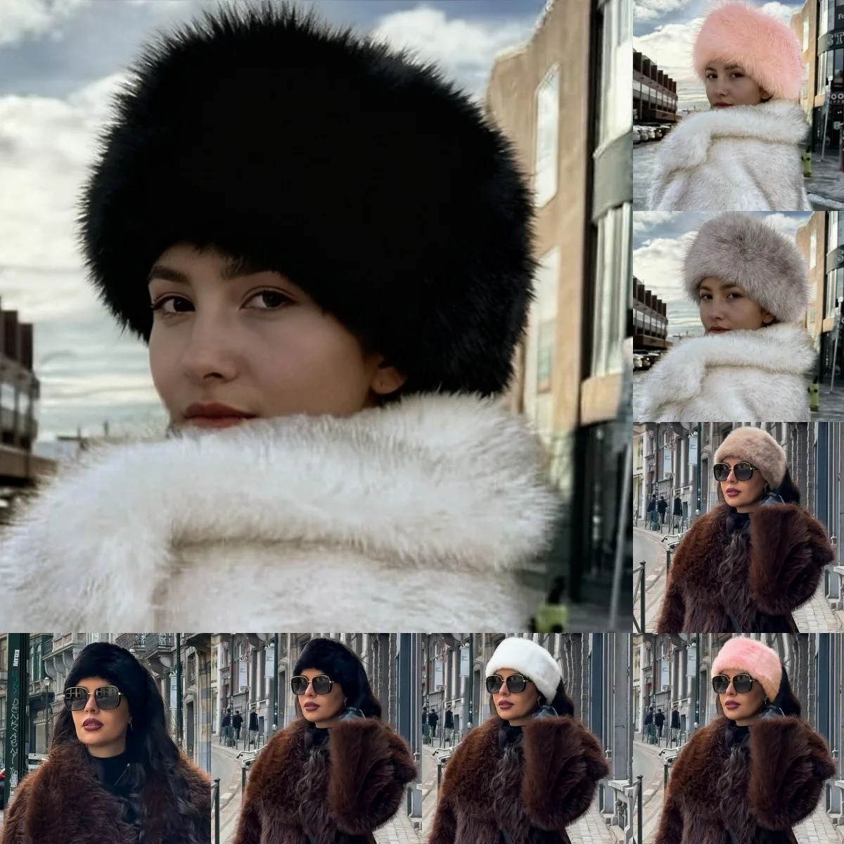 

Women Faux Fur Hats Warm Accessories Caps Autumn Warm Fedoras Wide Cuff Headband Fedoras Straight Furry Casual 2025 Winter