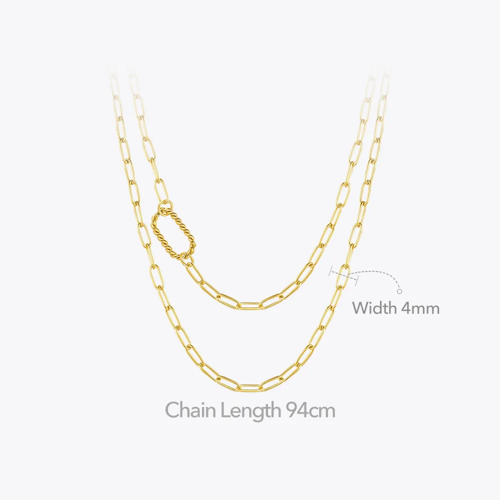 ENFASHION Hollow Square Necklace Long Choker Chain Nnecklaces For Women Gold Color Stainless Steel Fashion Jewelry Gifts P203162