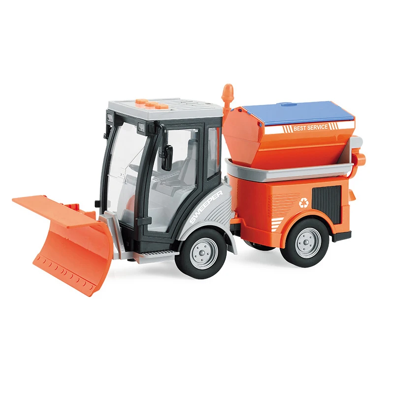 Alloy Sweeper Model Diecast Road Cleaning Refuse Classification Sanitation Vehicles Car Model Sound and Light Kids Gifts B247