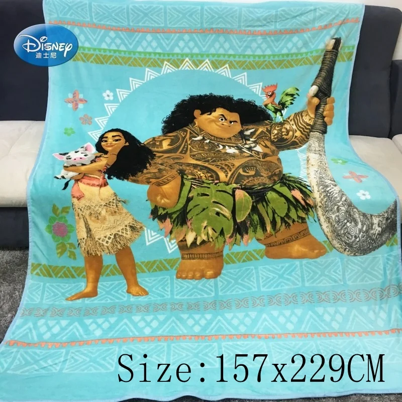 Cartoon Moanna Princess Sea God Mao Yi Flannel Blanket As Bed Sheet 157x229cm Kids Children Love Girls Gift TV Bed Cover