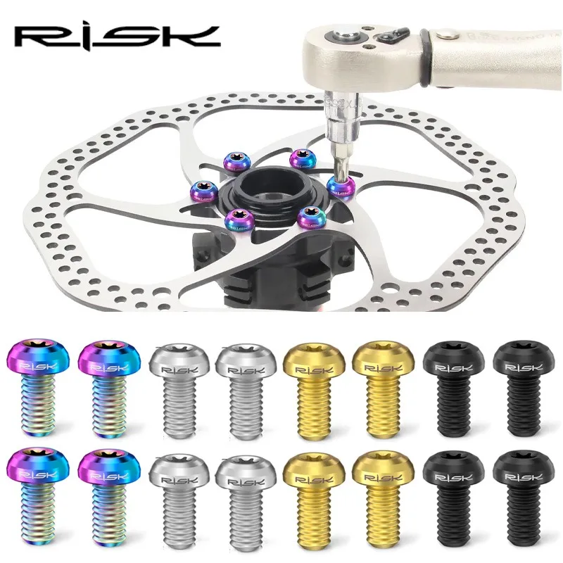 

RISK T25 bicycle brake disc screw M5X10 Mountian road bike titanium bolt Bicycle Disc Brake Rotor Fixing screw bolts