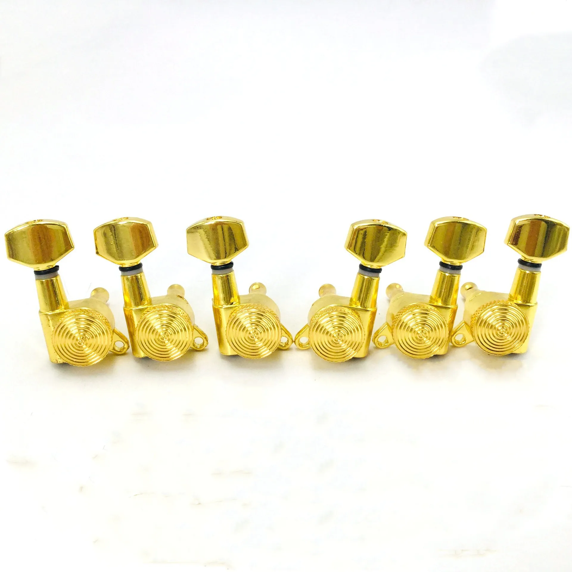 Gold Guitar String Shaft, Electric Wood Guitar, Self-Locking String Button, Gold-Plated Small Square Head Lock Button, Threaded