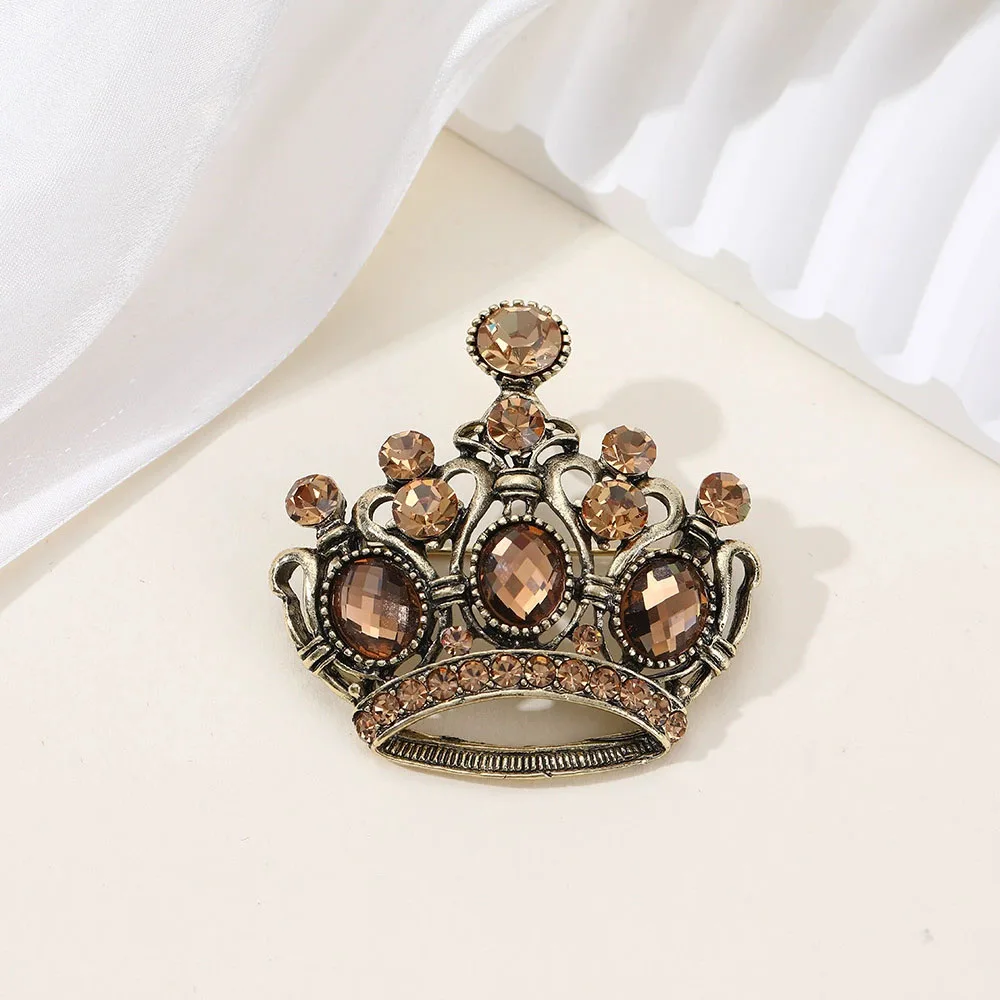 Vintage Palace Style Women Fashion Crystal Cross Brooch Badges Design Broque Lady Banquet Party Pin Jewelry Buckles