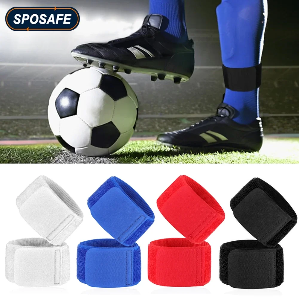 1Pair Soccer Shin Guard Straps Adjustable Shin Fixed Straps Anti Slip Soccer Ankle Guards Youth Football Running Cycling Sports