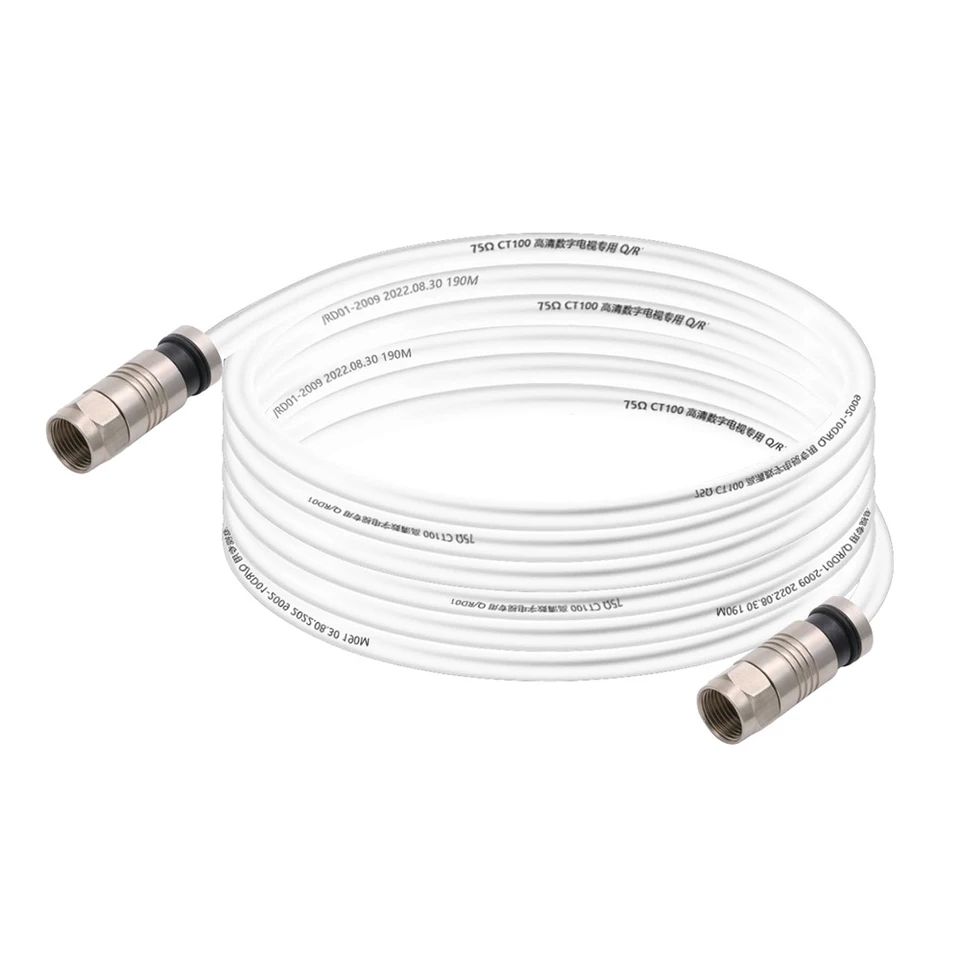 Goobay 67355 Câble Coaxial 3,5 M IEC Blanc - Connecteurs Coudés 90° Mâle/Femelle