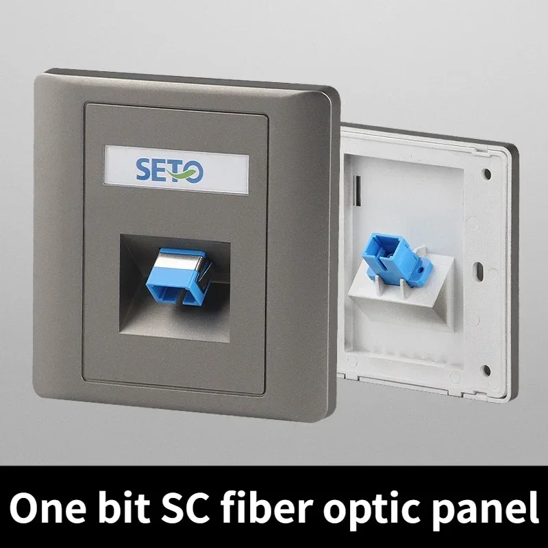 Grey 86 type oblique single and double port LC\\SC fiber optic socket panel wall computer broadband network panel 1PCS