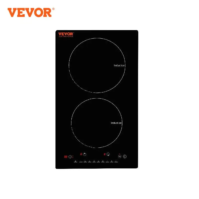 VEVOR 2 Burners Electric Induction Cooktop Stove Hob Built-in Burner Cooker Sensor Touch Control Magnetic Cooker Hot Plate