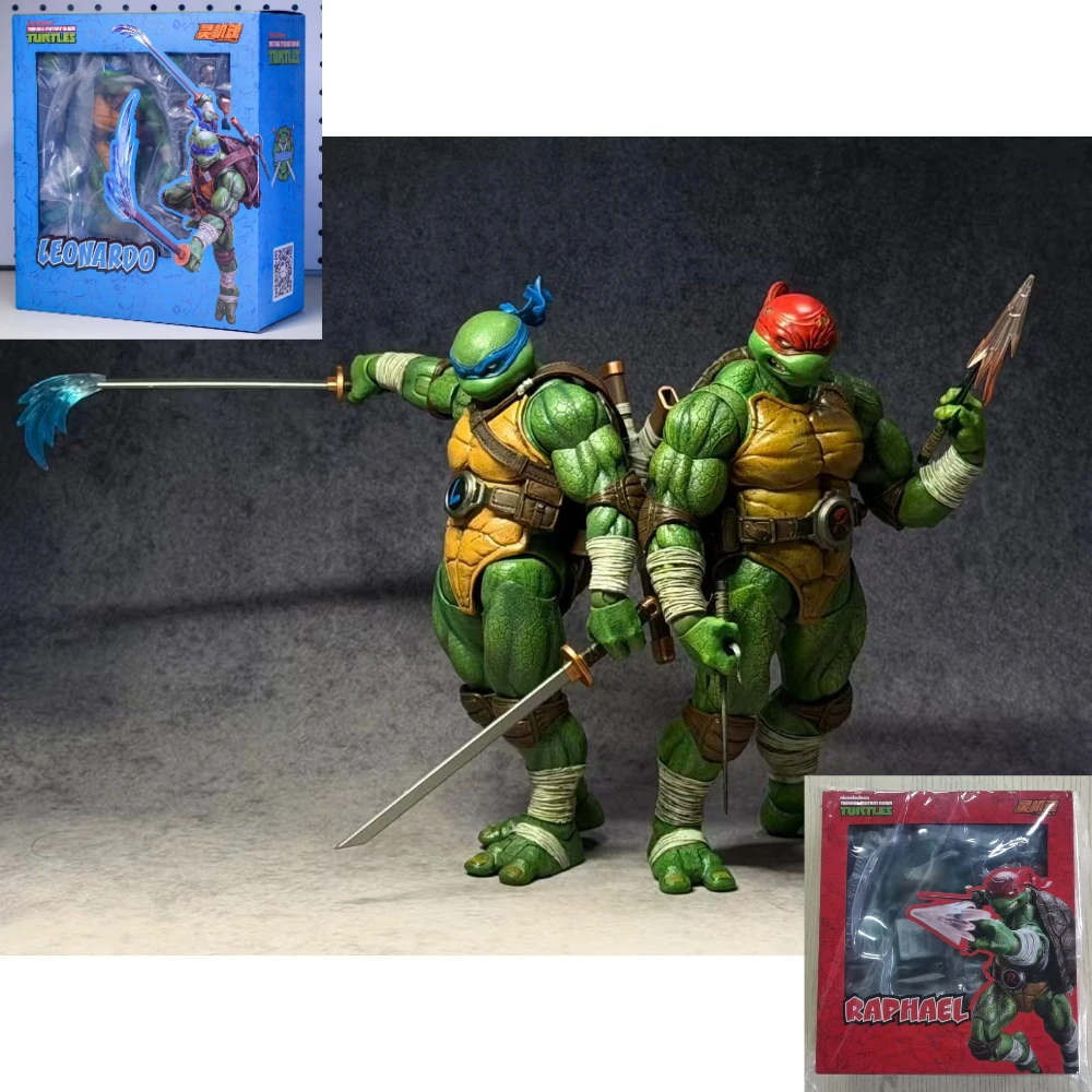 In Stock Lingjihun Teenage Mutant Ninja Turtles Raphael&Leonardo Highly Restored Action Figure Model Collectible Anime Figurine