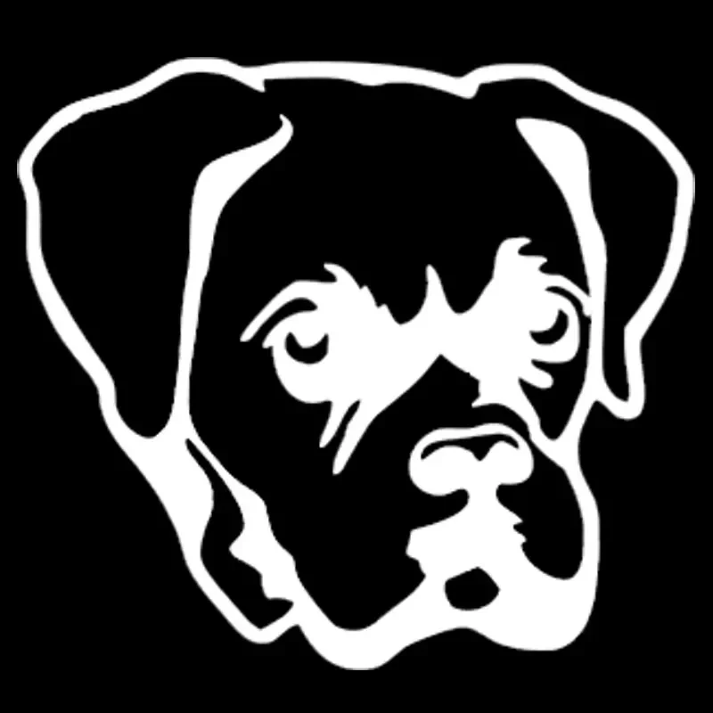 Black/Silver 11.4*10.3CM Boxer Dog Car Stickers Cute Waterproof Vinyl Decal Motorcycle Car Styling Decorative Accessories