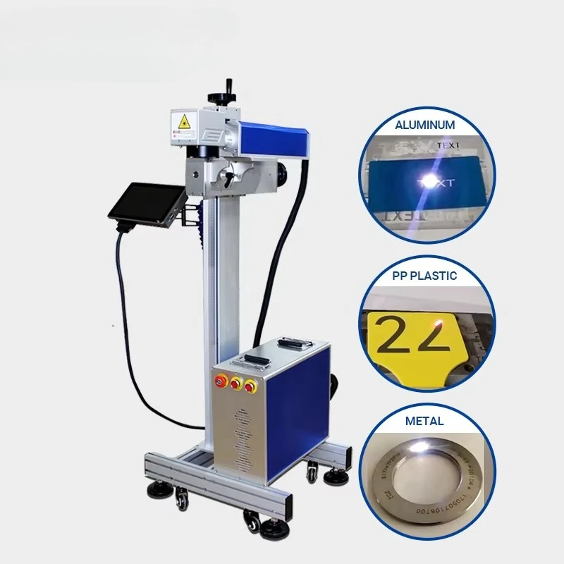 TH-600 30W 50W 60W 70W Raycus Fiber Laser Flying Marking Marker Machine for Metal Stainless Steel Copper Aluminum Engraving