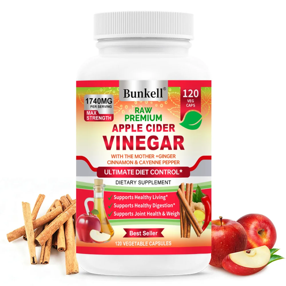 

Apple Cider Vinegar Capsules, Detoxify, Relieve Bloating and Constipation, Promote Digestive Health, Healthy Dietary Supplement