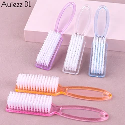 4Pcs/Pack Nail Cleaning Brush Long Plastic Handle Grip Brushes Multifunctional Brush Clear Scrubbing Dust Remover Manicure Tool