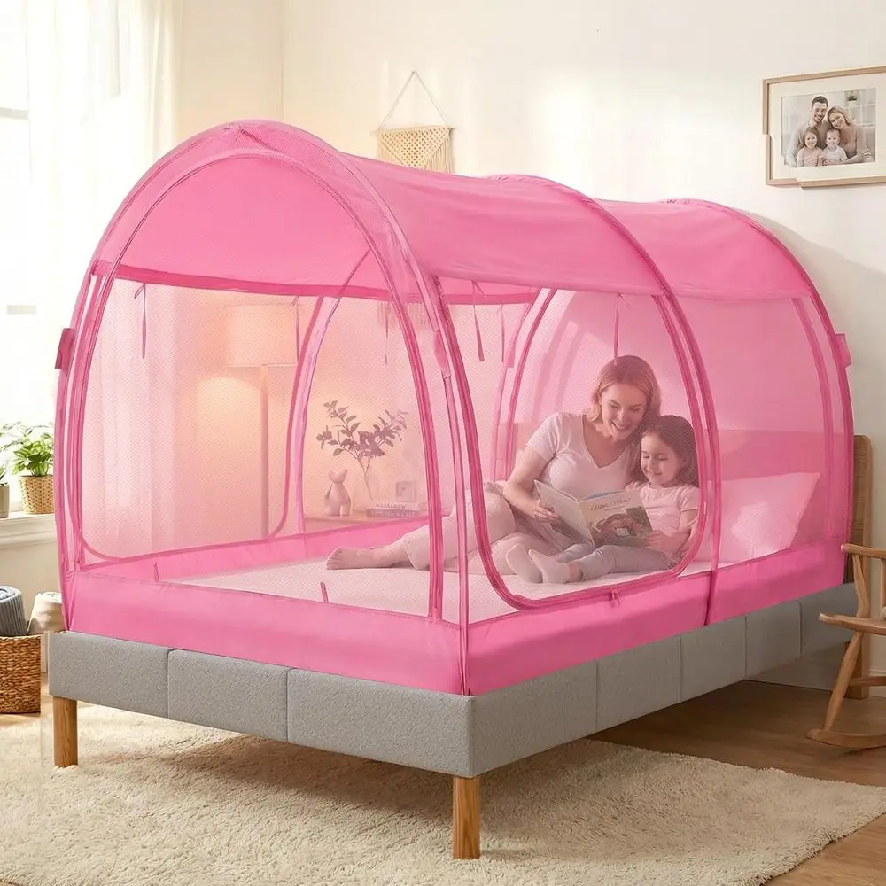 

Палатка-тент для кровати Dream Tents: уютное укрытие для сна в помещении, теплое, дышащее, для двуспальных кроватей (Twin/Full/Queen) или для детей и взрослых. Запатентовано (MattrNo)