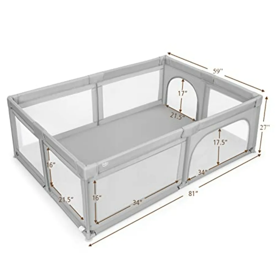 Box per bambini Box da gioco extra large per bambini Indoor Outdoor con palline oceaniche Ventose antiscivolo Manubrio B