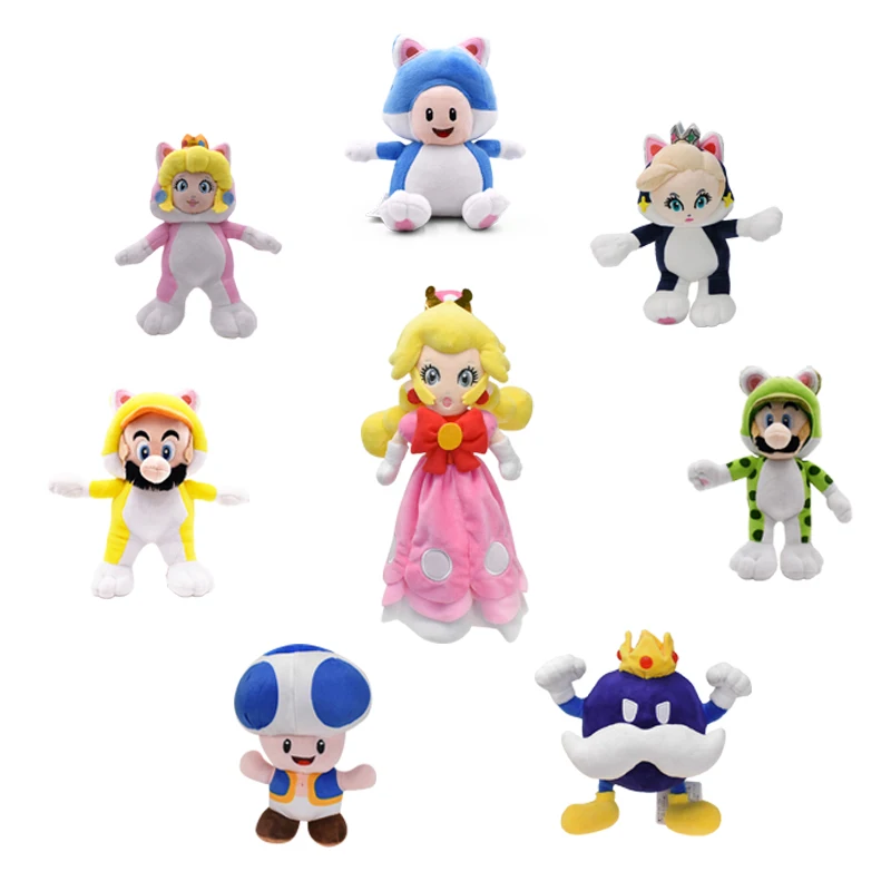 Juguetes de Peluche de Mario, peluches de dibujos animados de Luigi, princesa Peach, Toad, Diddy Kong, Koopa, Troopa, Bowser Jr, 25 estilos