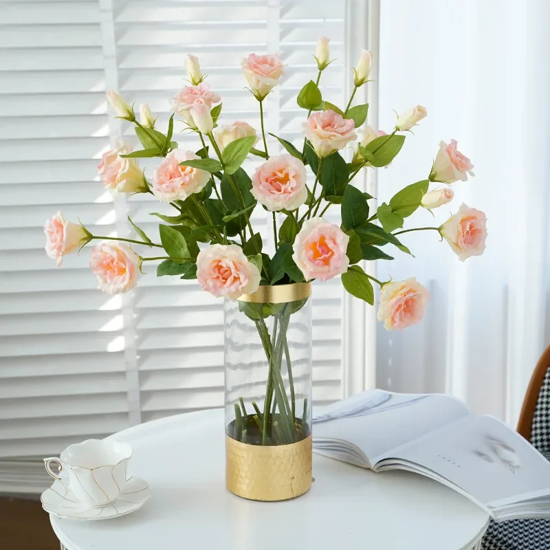 73cm 3 Heads Moisturizing Lisianthus Artificial Flower Hotel Wedding Home Decoration Plantas Artificiales Para Decoracion