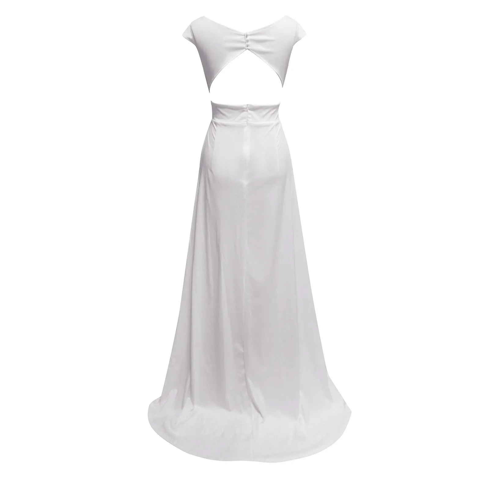 Vestido largo de cena con cuello en V blanco puro para mujer, vestidos de noche de diseñador, vestidos de lujo para mujer elegantes y bonitos