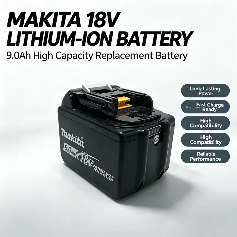 Genuine Makita Battery 18V 9.0Ah BL1840B BL1815 18650 DDF487 For Brushless Driver Drill Electric Impact Screwdriver Tools
