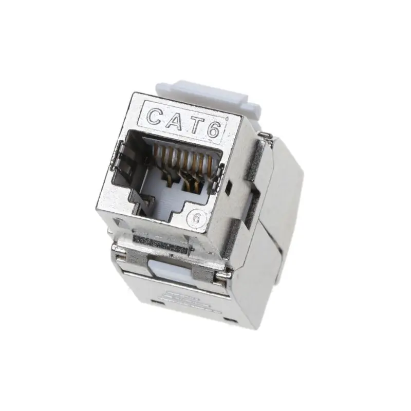 1Pc RJ45 Keystone Cat6 Cat6A Shielded FTP Zinc Alloy Module Keystone   Connector Adapter