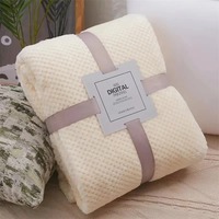 Japan Style Coral Fleece Blankets 300gsm Spring Summer Soft Fluffy Faux Fur Mink Throw Solid Sofa Cover Bedspread Plaid Blankets