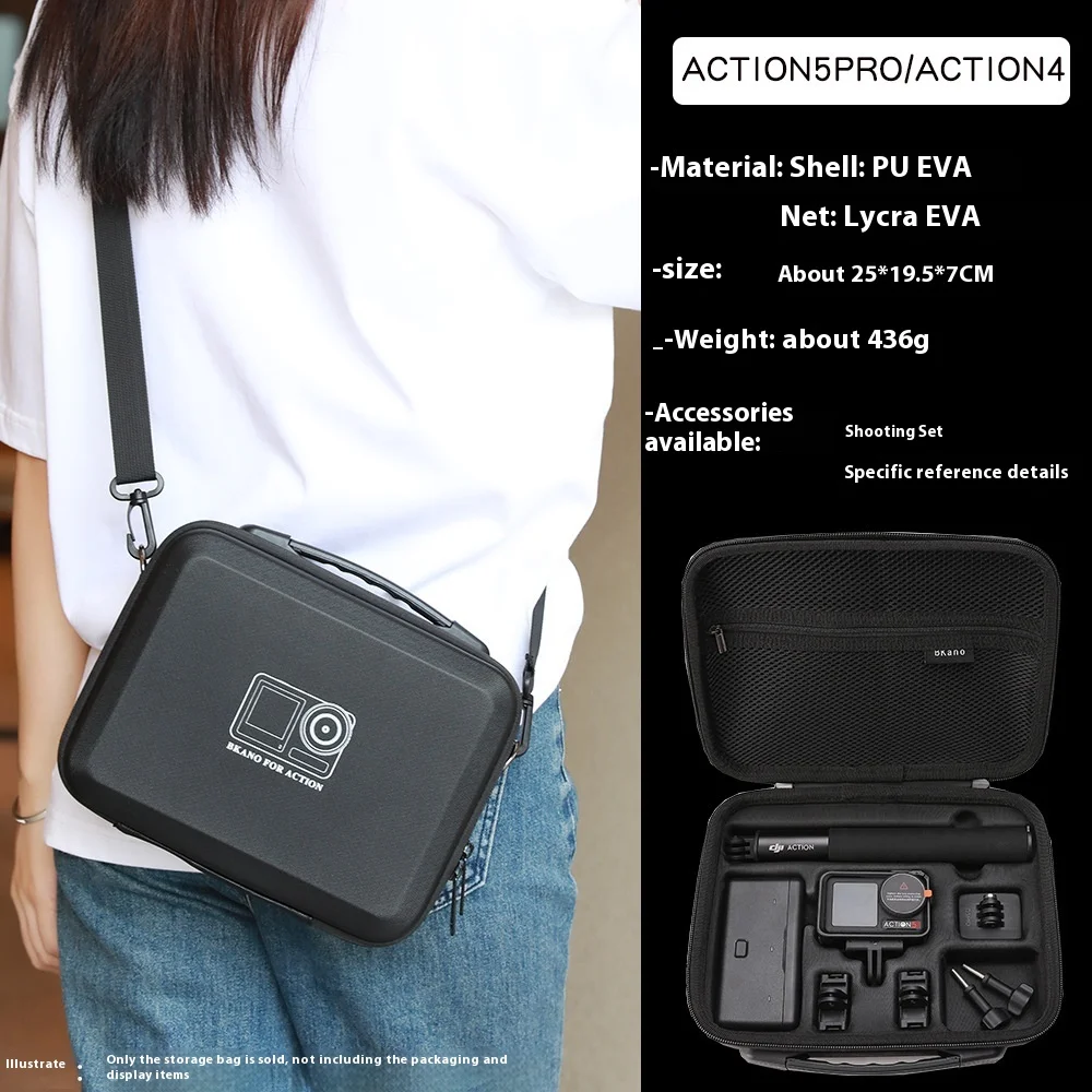 For DJI ACTION 5 PRO Shoulder Bag For DJI ACTION 3/4/5 PRO Action Camera Accessory Case
