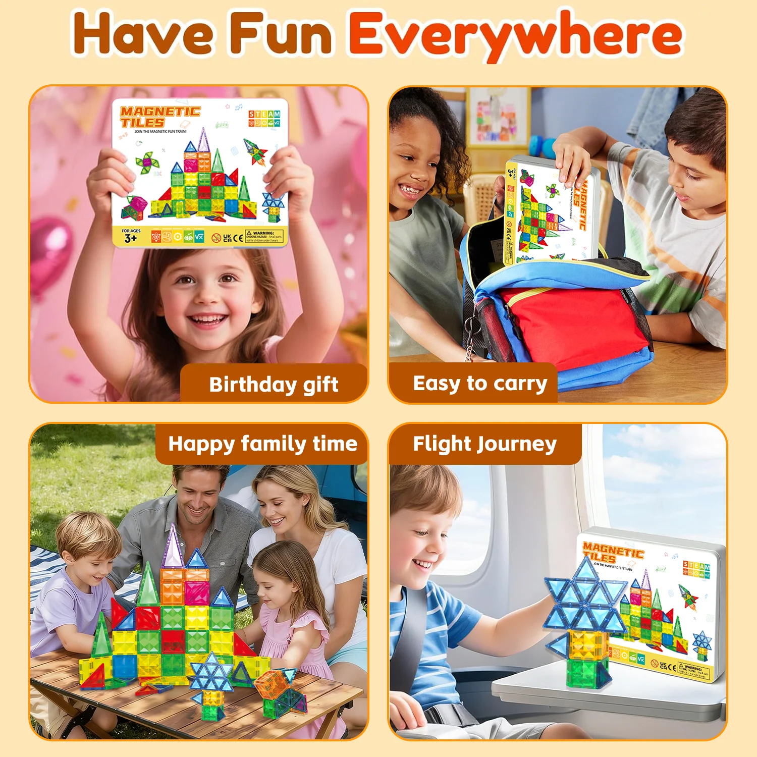 Middelgroot magnetisch bouwblokken speelgoed, praktische en hersenkracht ontwikkelende activiteit, leercadeau voor kinderen voor feestdagen en verjaardagen