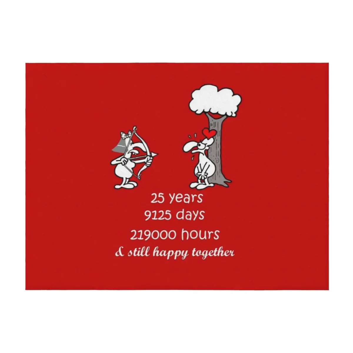 

25th Wedding Anniversary Funny Gift For Husband Wife 25 Years Together 25th Year Of Marriage Humorous Couple Match Throw Blanket