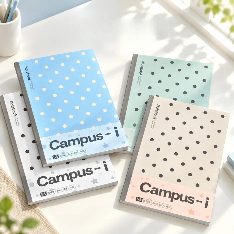 1Pc Random Color A5 Polka Dot Notebook, Ins Style Simple Soft Cover Journal, High Appearance Notepad for Students
