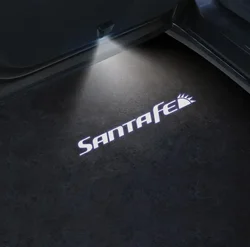 2Pcs LED Car Door SantaFe Emblem Light Welcome Lamp Wireless Laser Projector For Hyundai Santa Fe LED Decoration Lamps